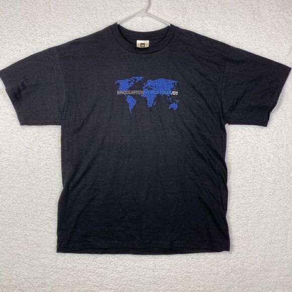 Winterland Men's 2001 Local Crew Eric Clapton World Tour T-Shirt Black XL - Picture 1 of 5